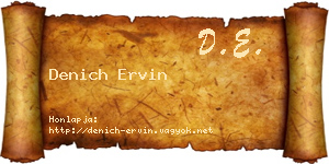 Denich Ervin névjegykártya